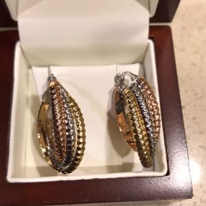 Tri-color gold earrings - Brand New and never worn